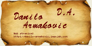 Danilo Armaković vizit kartica